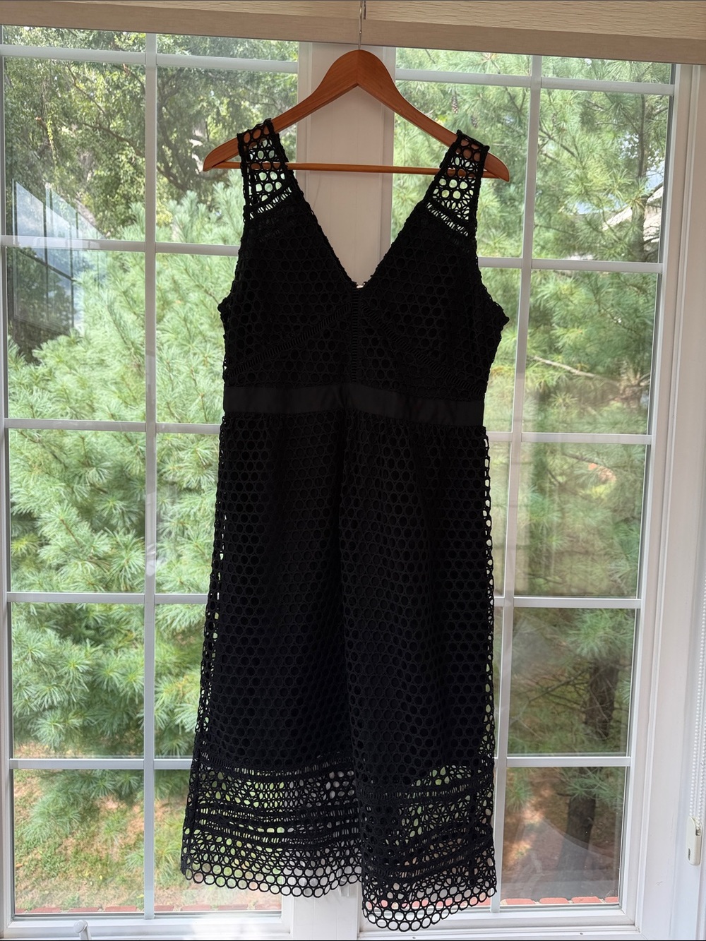Abercrombie & Fitch Black Crochet Midi Dress